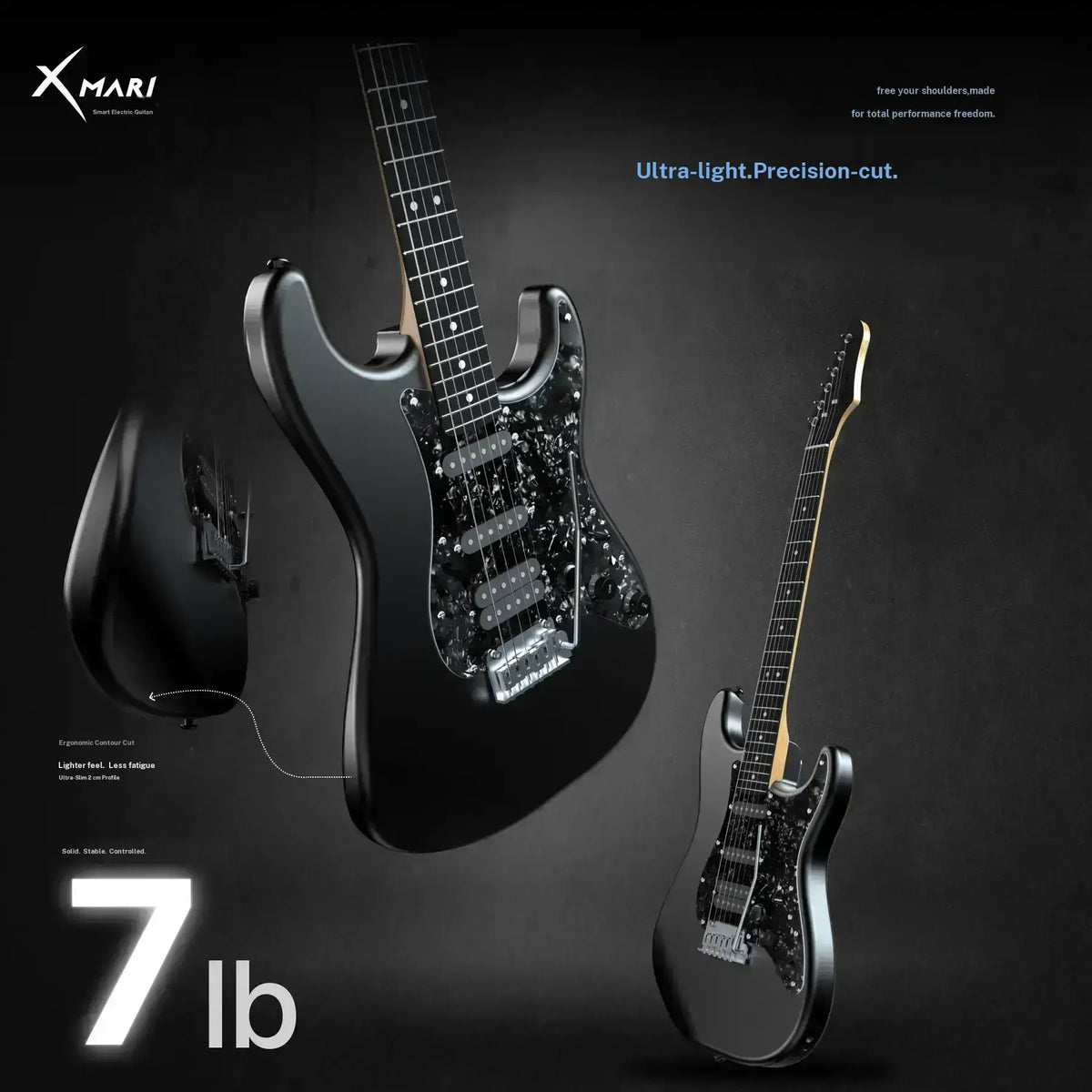 Xmari Smart Electric Guitar with DSP Effects & USB‑C OTG Recording