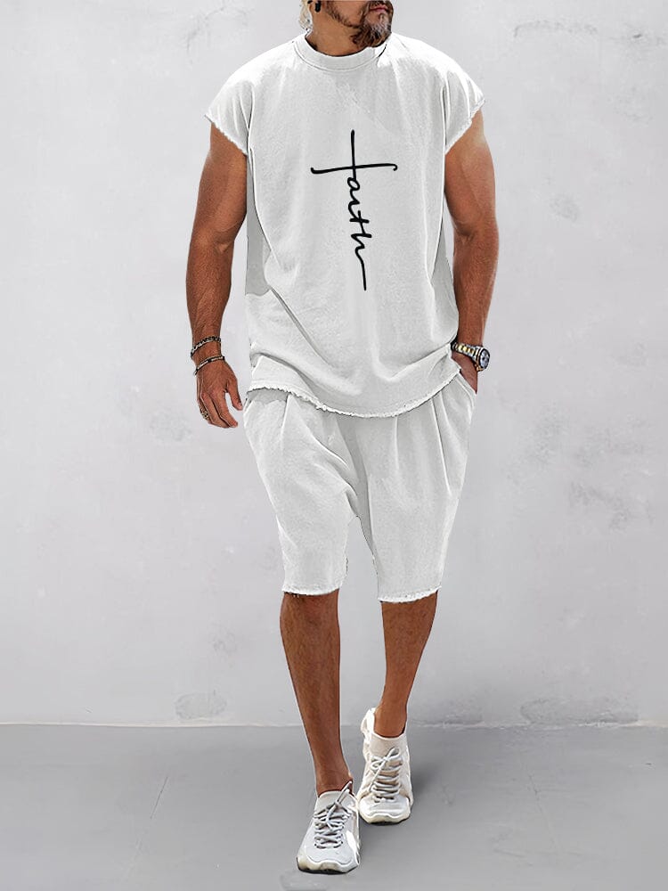 Lässiges Kurzarm-Sport-T-Shirt-Set