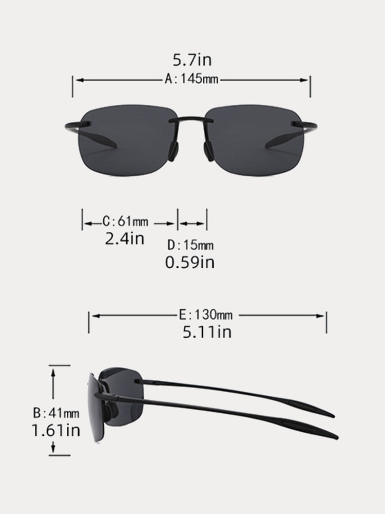 Vintage Rimless Rectangle Sunglasses