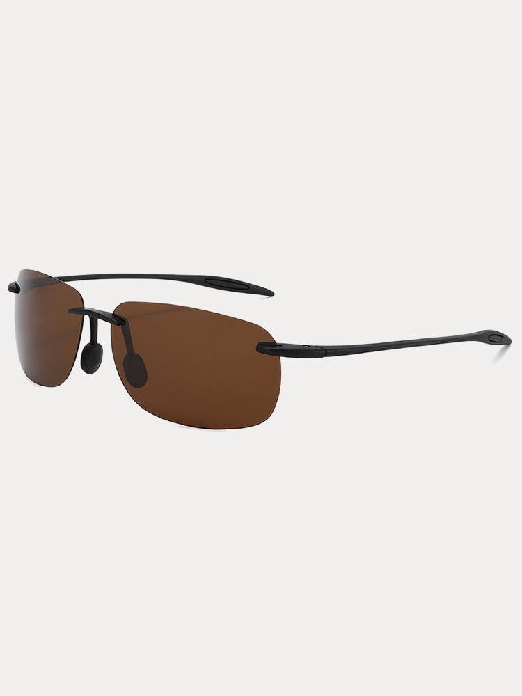 Vintage rahmenlose rechteckige Sonnenbrille