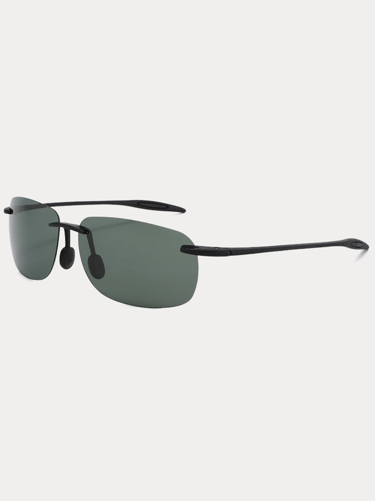 Vintage rahmenlose rechteckige Sonnenbrille