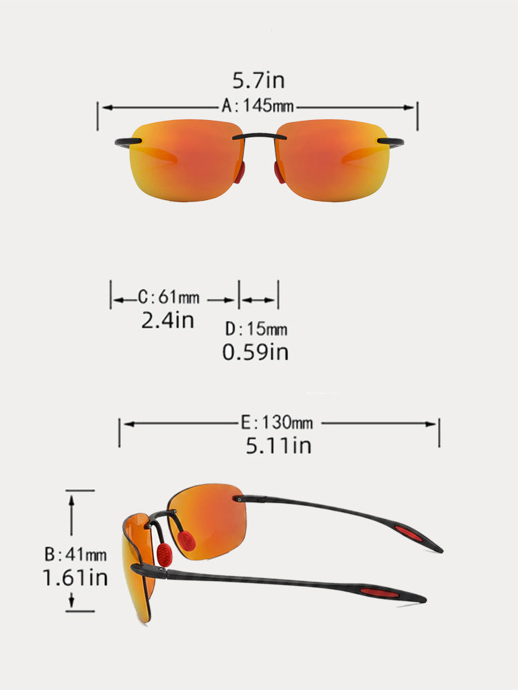 Unisex randlose polarisierte TR90-Sonnenbrille
