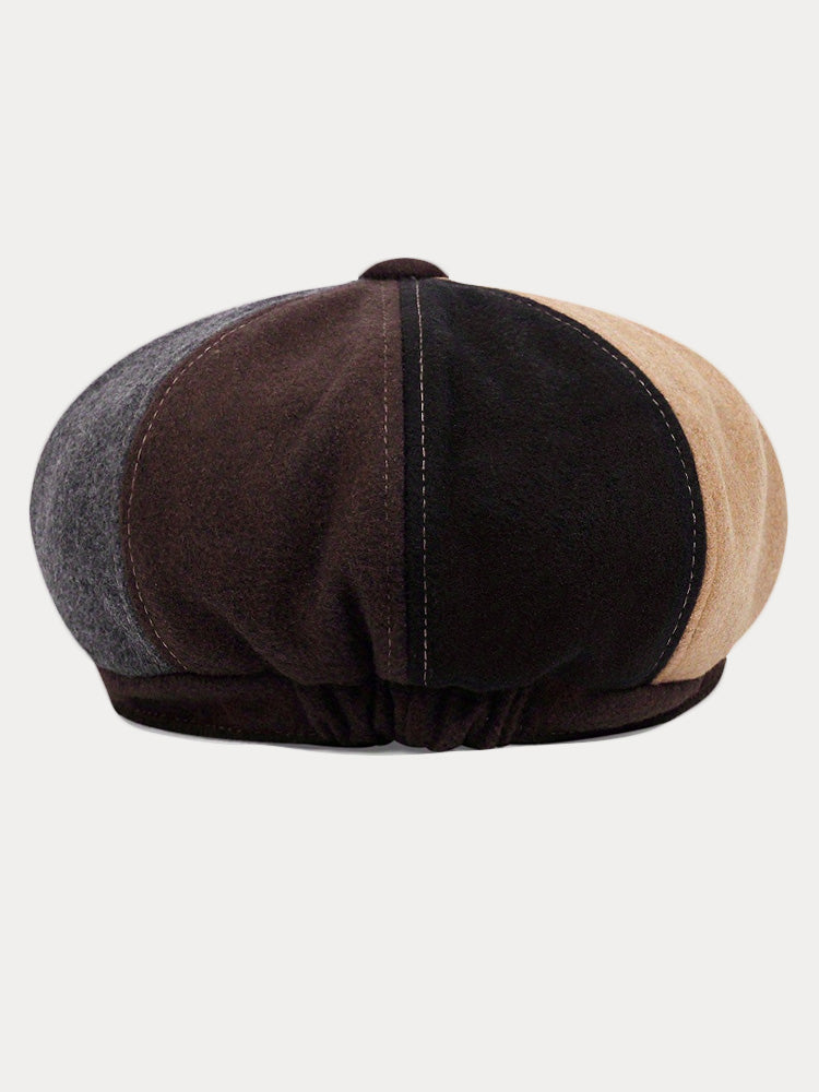 Vintage-Inspired Cotton Blend Newsboy Cap