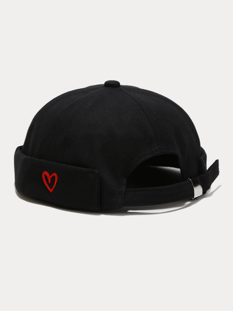 Stylish Heart Embroidery Brimless Hat