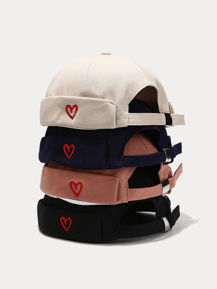 Stylish Heart Embroidery Brimless Hat