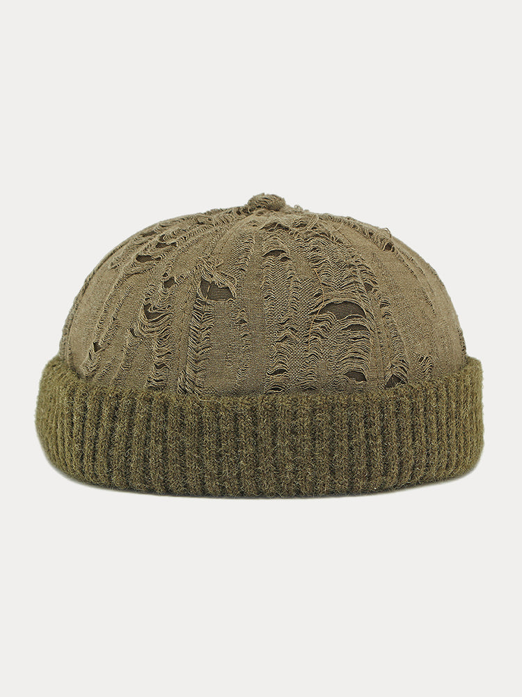 Stylish Knit Distressed Beanie Hat