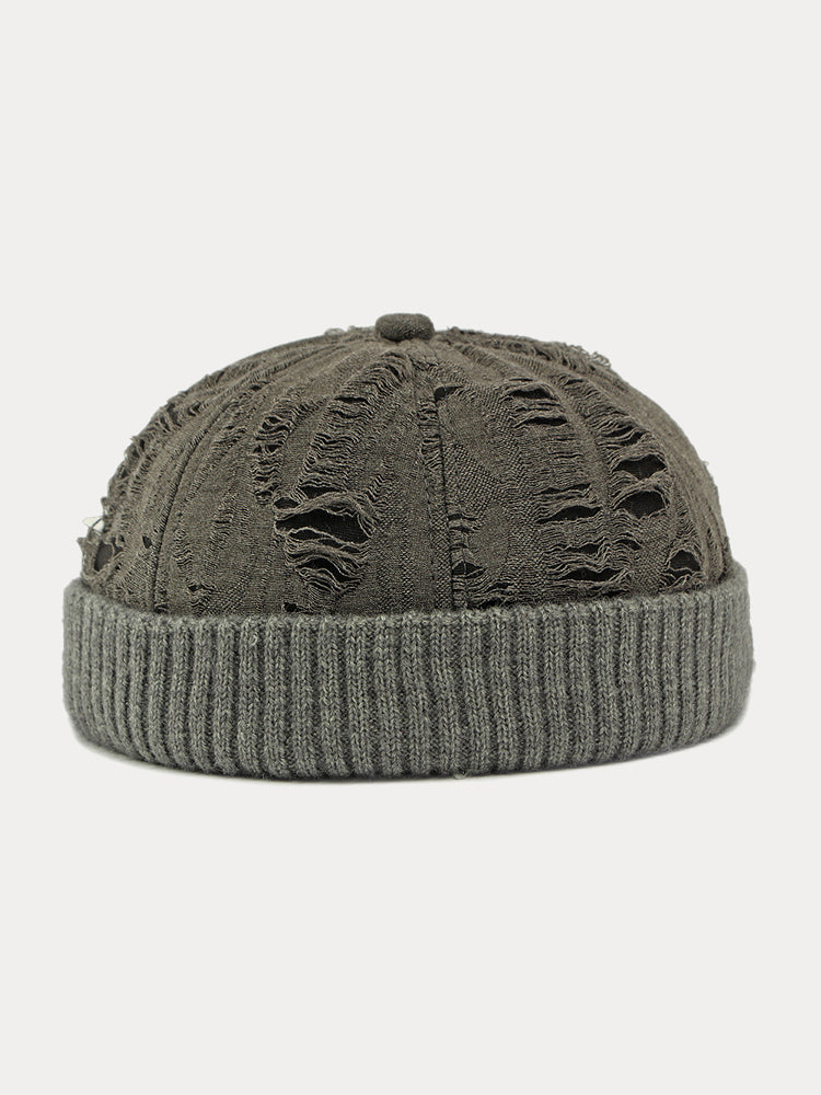 Stylish Knit Distressed Beanie Hat