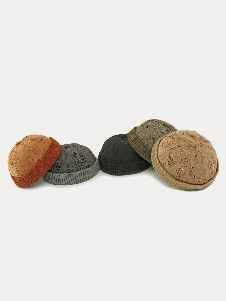 Stylish Knit Distressed Beanie Hat