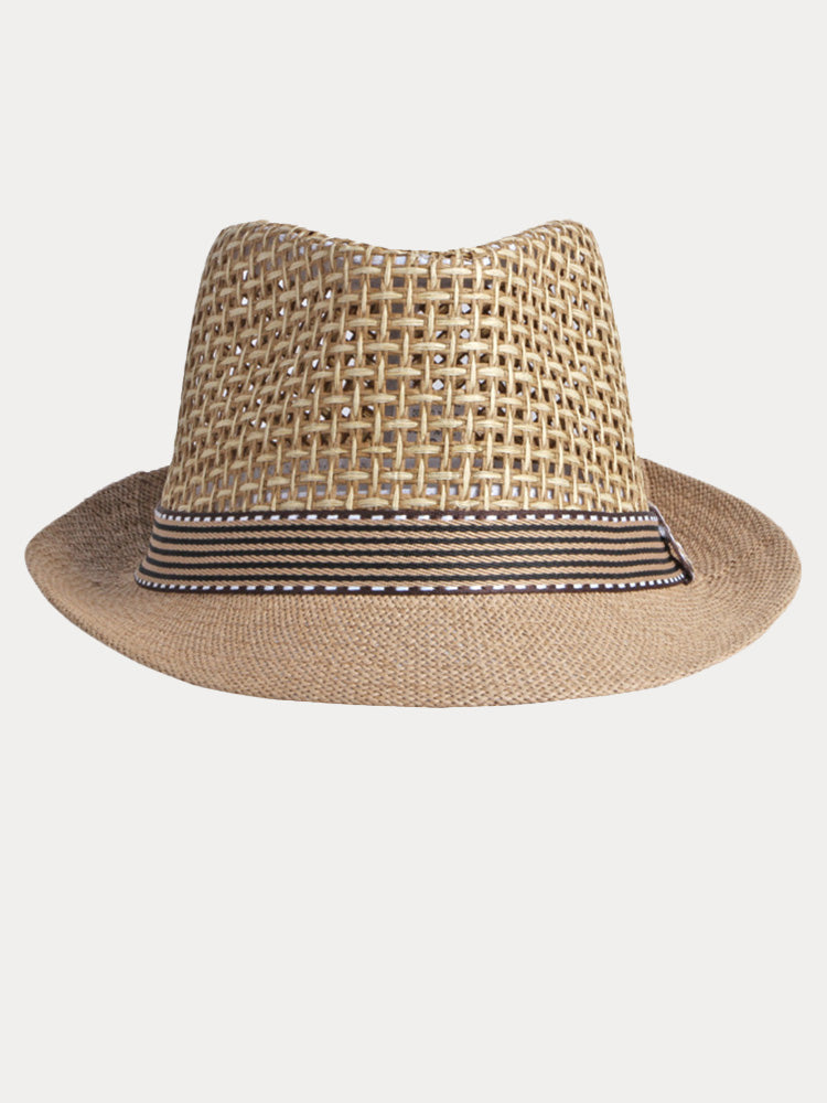 Stylish Woven Straw Fedora Hat