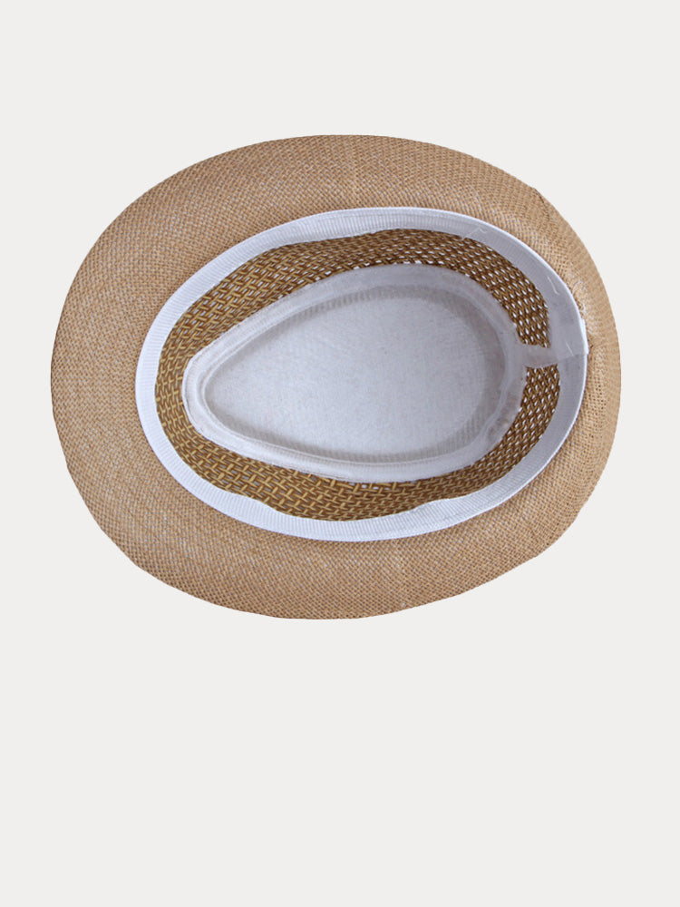 Eleganter Fedora aus geflochtenem Stroh