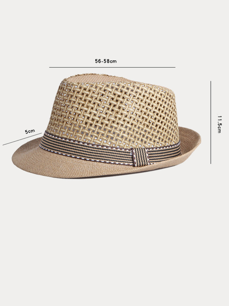 Stylish Woven Straw Fedora Hat