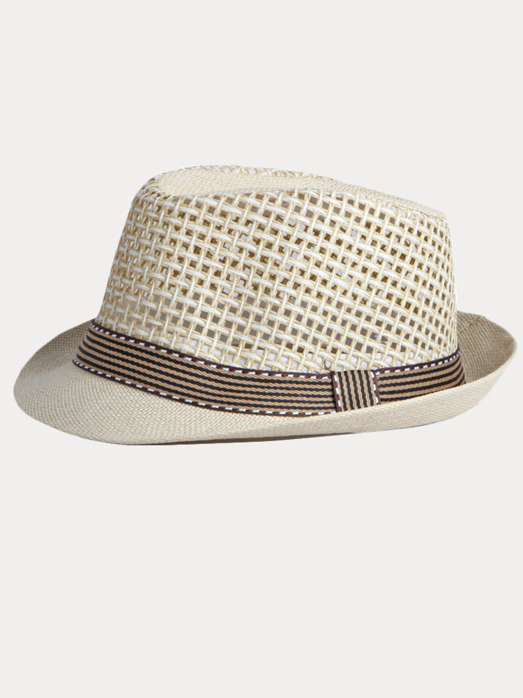 Stylish Woven Straw Fedora Hat