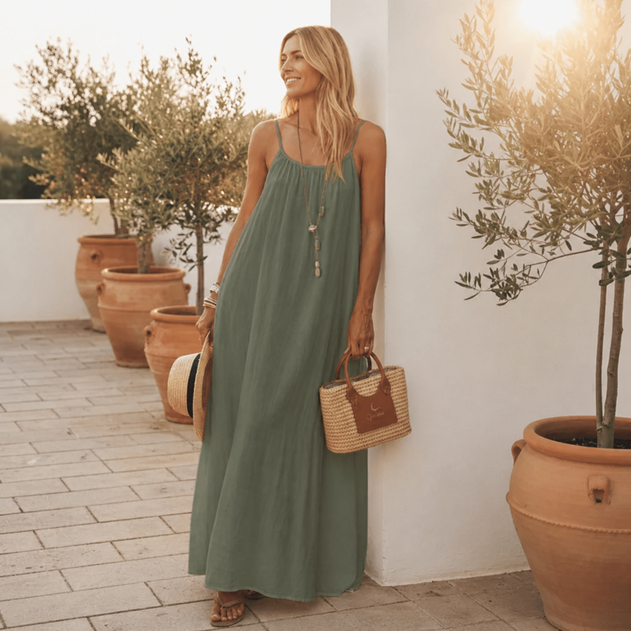 Soft-Toned Flowy Nuance Dress